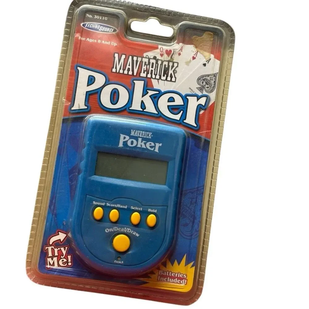 Techno Source Maverick Poker Model 30110 Handheld Electronic Game 2002 NOS